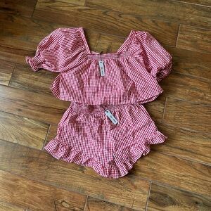 NWT day + moon red checkered set